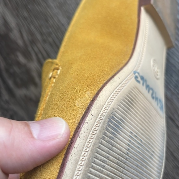 🍋 Real suede slip on loafers beautiful mustard yellow size 6.5 - Picture 11 of 13